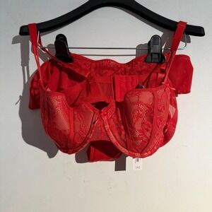 Adore Me Red Lace Bra
